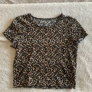 AE Leopard crop top